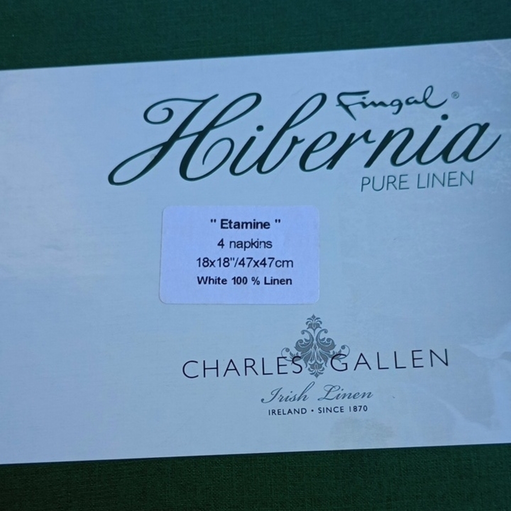 Hibernia Pure Linen White Napkins - Picture 3 of 6
